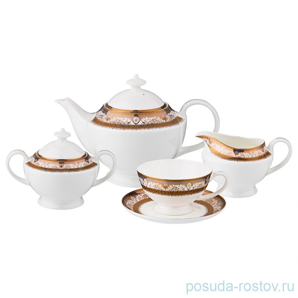 Чайный сервиз на 6 персон 15 предметов "Богема" / 191085