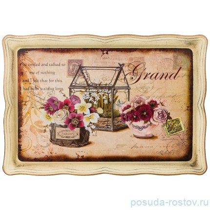 Поднос 31 х 21х 2 см прямоугольный &quot;Старинный прованс&quot; / 186060