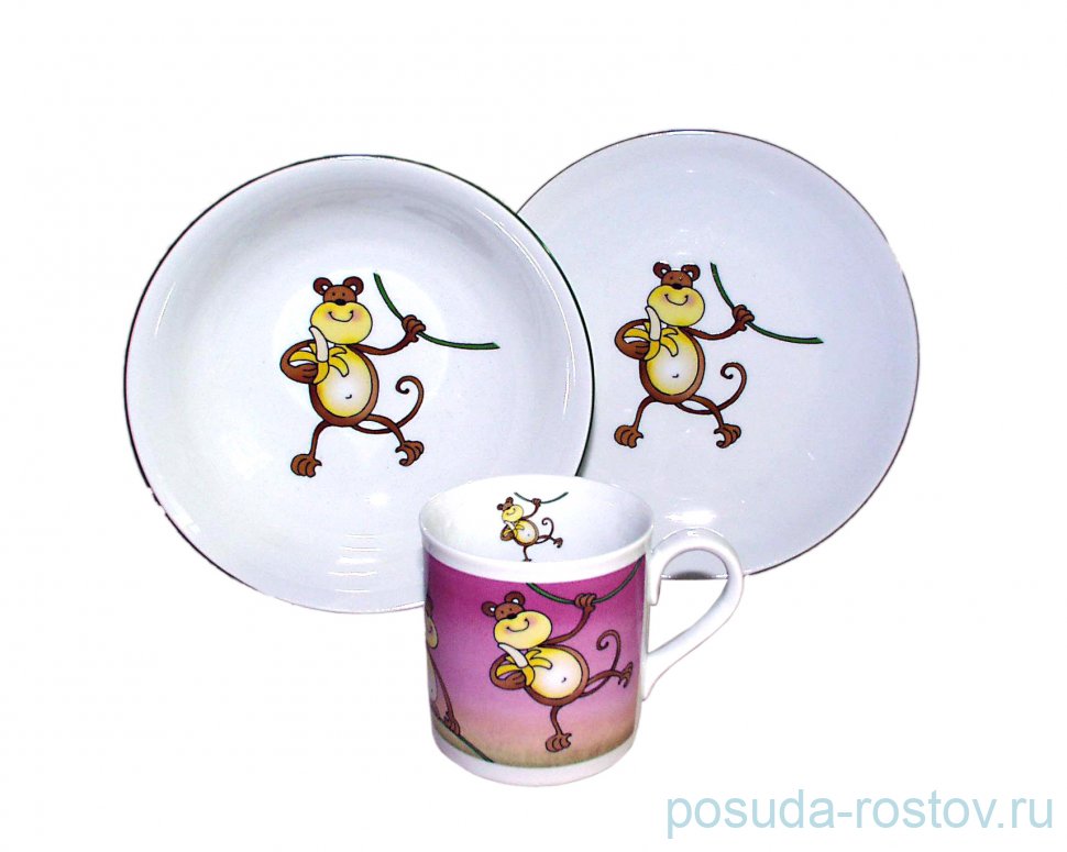 Детский набор 3 предмета "Веселая обезьянка" / 158590 Детский набор 3 предмета "Веселая обезьянка" / 158590