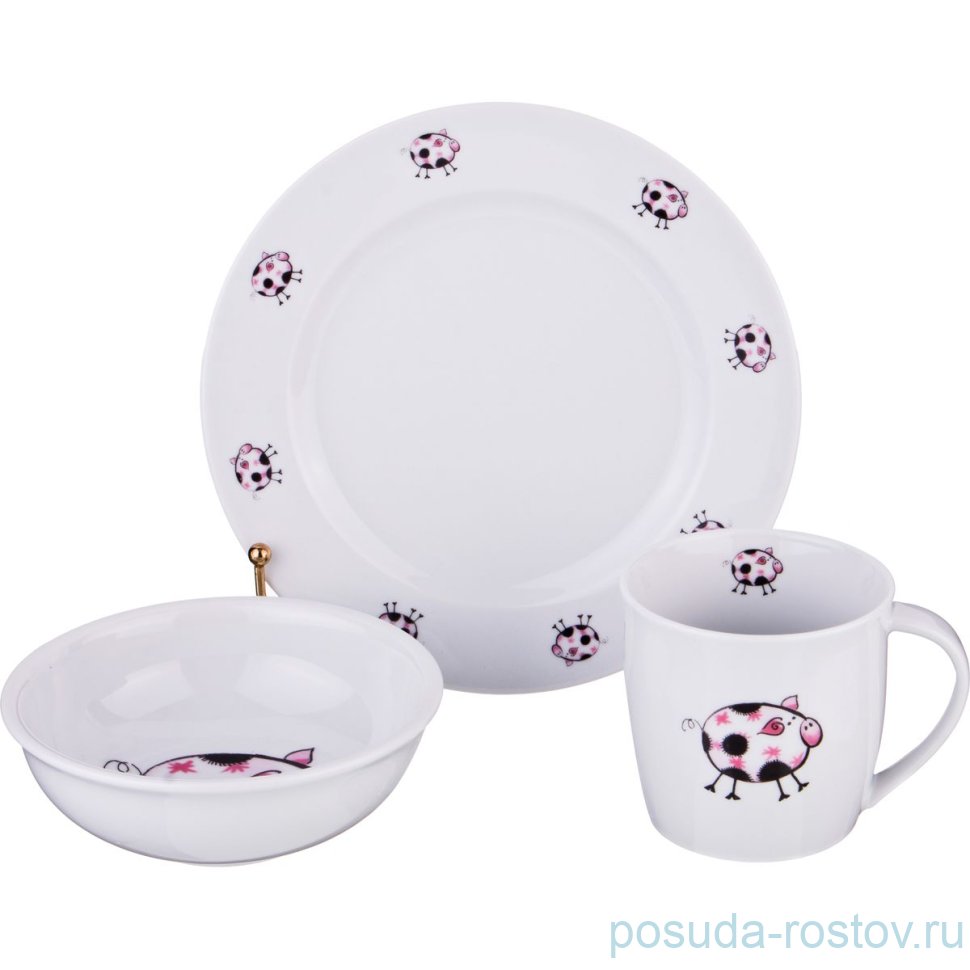 Детский набор 3 предмета "Свинка" / 170153