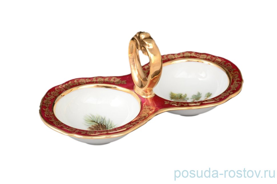 Прибор для специй двойной Bohemia Porcelan Moritz Zdekauer 1810 s.r.o. "Магнолия /Охота красная" / 038346 Прибор для специй двойной Bohemia Porcelan Moritz Zdekauer 1810 s.r.o. "Магнолия /Охота красная" / 038346
