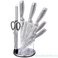 Набор кухонных ножей 8 предметов на пластиковой вращающейся подставке Agness / 336110
