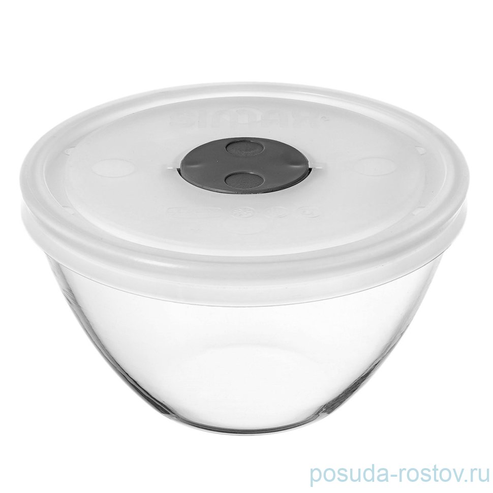 Салатник 300 мл с белой крышкой "Simax /Без декора"  / 200885