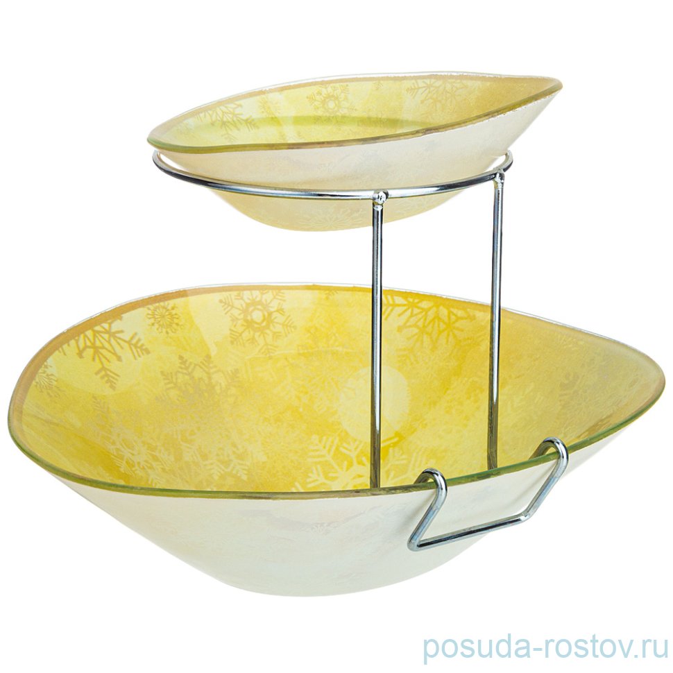 Салатник двойной (15, 25 см) жёлтый "новогодний калейдоскоп /снежинки" / 268455 Салатник двойной (15, 25 см) жёлтый "новогодний калейдоскоп /снежинки" / 268455