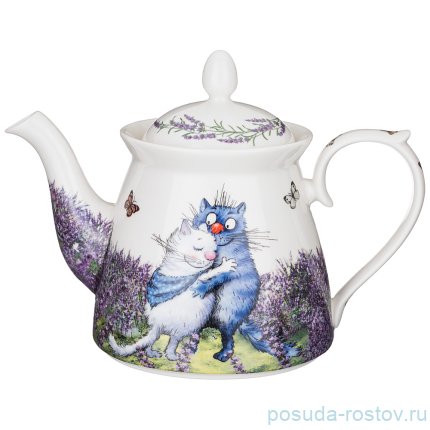 Заварочный чайник 1,2 л &quot;Синие коты /Лаванда&quot; / 250827