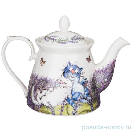 Заварочный чайник 1,2 л &quot;Синие коты /Лаванда&quot; / 250827