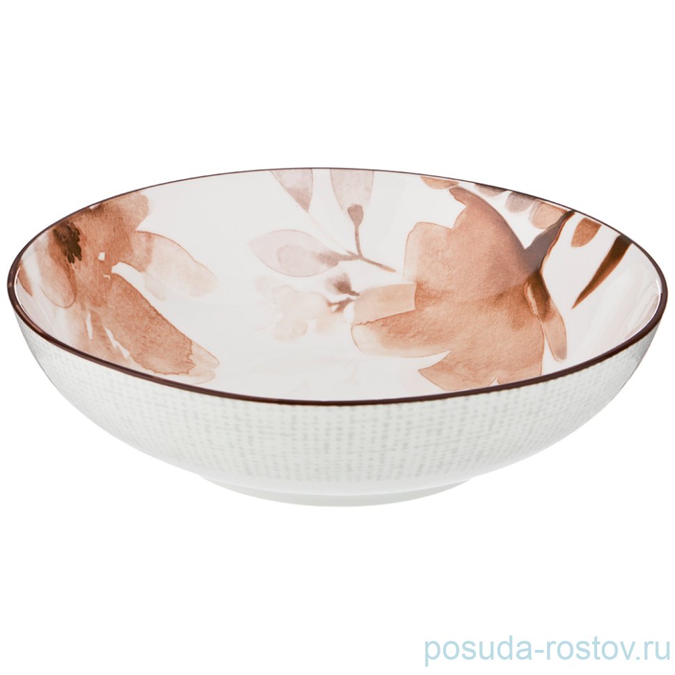 Салатник 20 см "Aquarelle /Коричневый цветок"  (2шт.) / 190916