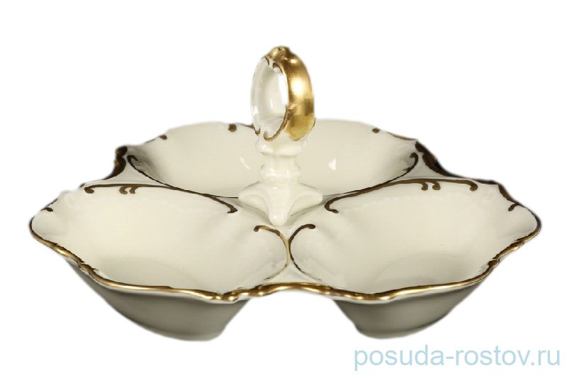 Менажница 19 см  Bohemia Porcelan Moritz Zdekauer 1810 s.r.o. "Анжелика /Золотая отводка /СК" / 066414