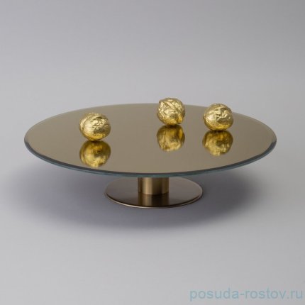 Тортовница на ножке golden mirror 30*7 см / 360476