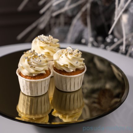 Тортовница на ножке golden mirror 30*7 см / 360476