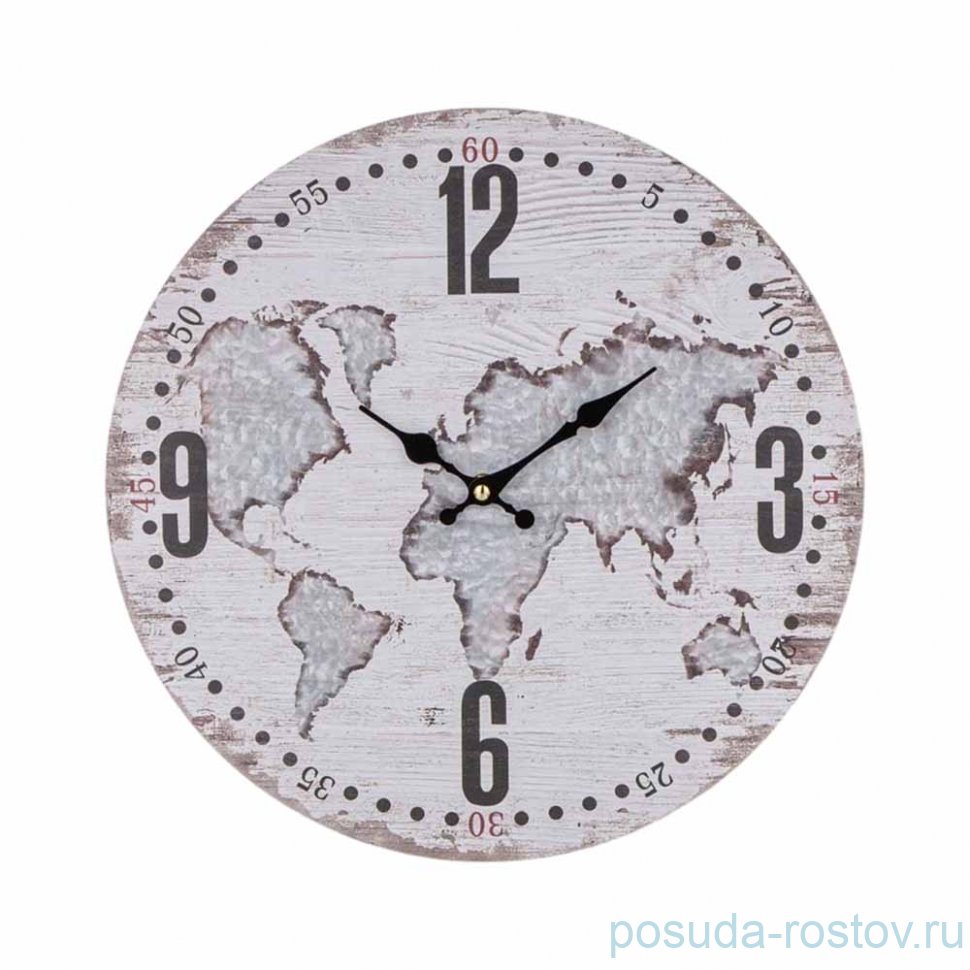 Часы настенные 33,8 х 33,8 см круглые "Карта" / 349759