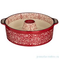 Форма для выпечки кекса 28 х 24 х 8 см круглая красная &quot;Цветочный узор&quot; / 230261