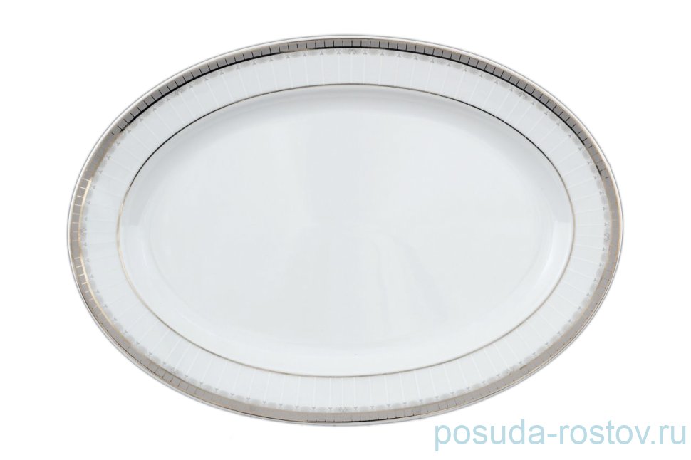 Блюдо 32 см овальное "Опал /Платиновая лента" / 056508