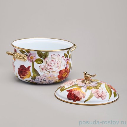 Кастрюля 18 см с крышкой эмалированная 2,8 л &quot;Фландрия&quot; / 368686