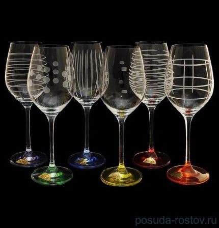 Бокалы для белого вина 360 мл 6 шт &quot;Celebration /Разноцветные&quot; / 061199