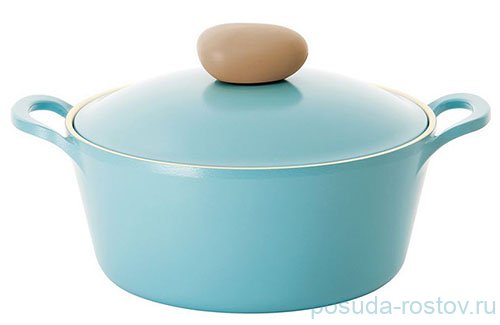 Кастрюля 18 см с крышкой "Фрайфест /Round" голубая / 079694 Кастрюля 18 см с крышкой "Фрайфест /Round" голубая / 079694