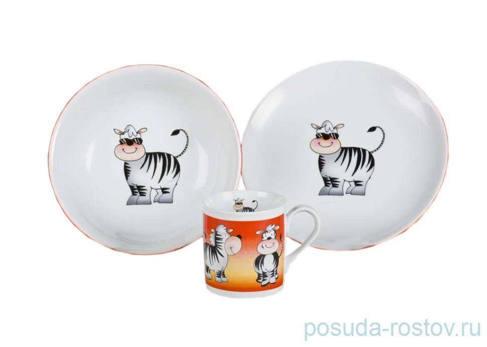Детский набор 3 предмета "Зебра" / 158592 Детский набор 3 предмета "Зебра" / 158592