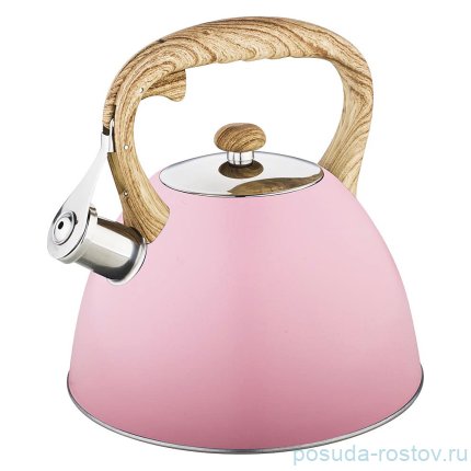 Чайник 3 л розовый /со свистком /индукция капсульное дно &quot;Agness&quot; / 195855