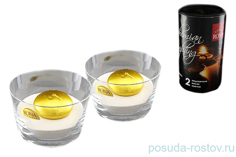 Подсвечники 2 шт h-6 см со свечами TUBUS / 124466