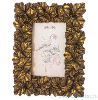 Фоторамка 17 х 22 х 2 см для фото 10 х 15 см &quot;лист мелкий&quot; /бронза с позолотой / 312751