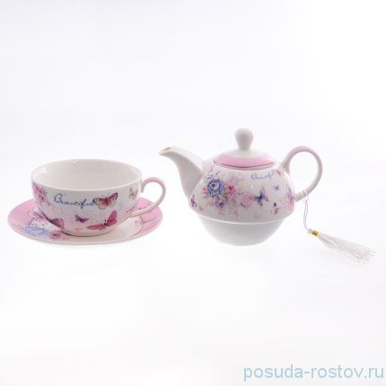 Чайный набор 3 предмета (чайная пара + чайник) &quot;Beautiful&quot; / 150353