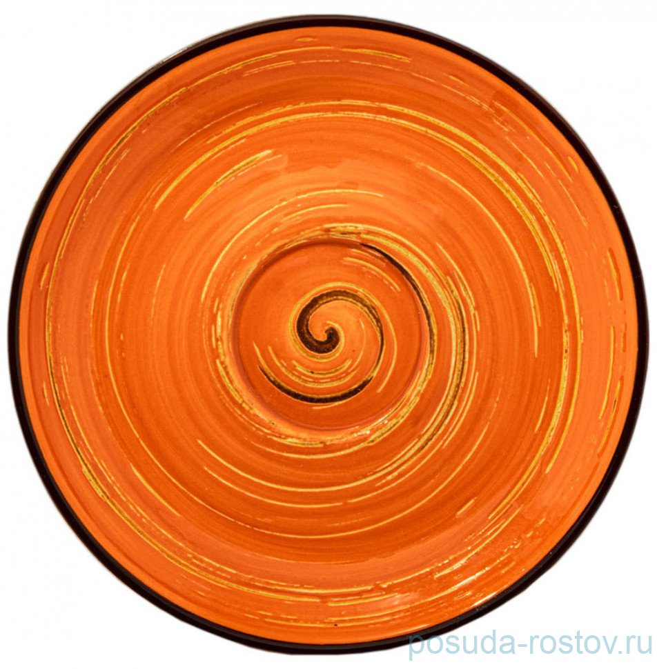 Блюдце 14 см оранжевое "Spiral" / 261591