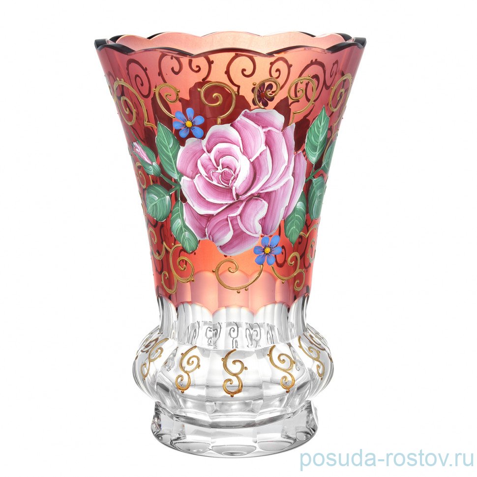 Ваза для цветов 23 см красная "Роза /Роспись" / 333458 Ваза для цветов 23 см красная "Роза /Роспись" / 333458