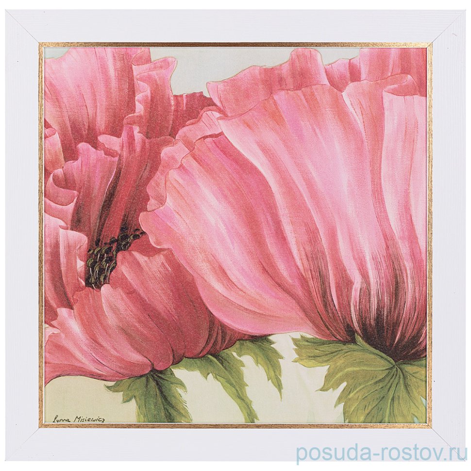 Постер 50 х 50 см "мак" /рамка белая с текстурой / 260003 Постер 50 х 50 см "мак" /рамка белая с текстурой / 260003