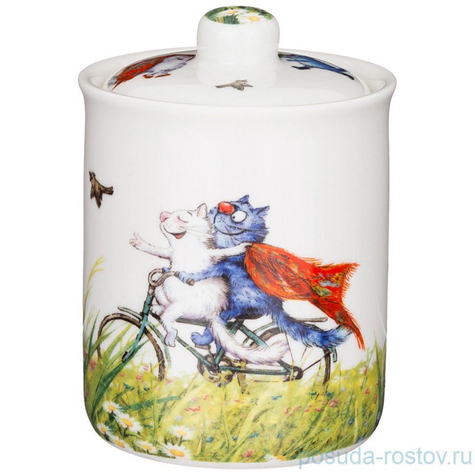 Банка для сыпучих продуктов 9,5 х 7,5 см 220 мл "Синие коты /Русское поле" / 250820