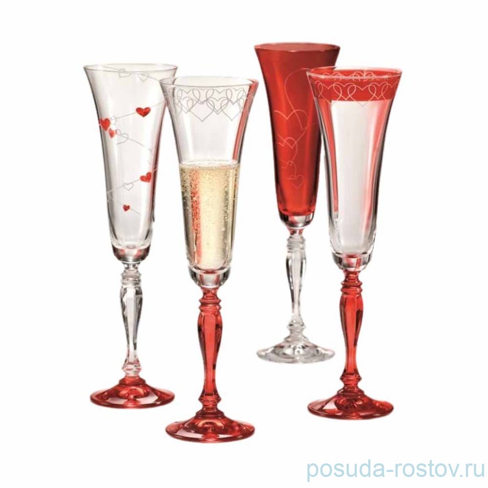 Бокалы для шампанского 180 мл 6 шт "Виктория /Love" / 347605
