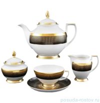 Чайный сервиз на 6 персон 15 предметов &quot;Констанц /Rio black gold&quot; / 099548