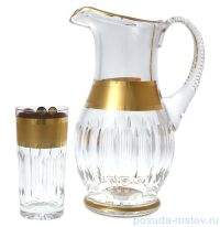 Набор для воды 7 предметов (кувшин 1,3 л + 6 стаканов) &quot;Хрусталь с золотом&quot; MC / 132705