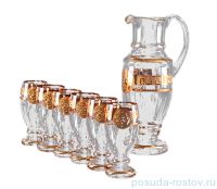Набор для воды 7 предметов (кувшин 1,5 л + 6 стаканов) &quot;Медуза /Костка&quot; / 005054