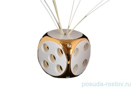 Куб для аромасвеч и палочек 20 см &quot;Казино /Стразы /Белый /Bruno Costenaro&quot; / 125239