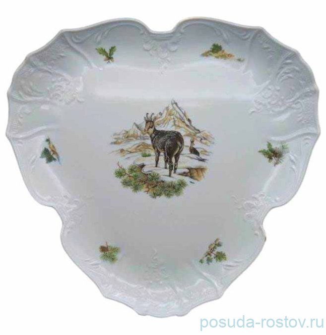 Поднос 27 х 2,5 см треугольный "Бернадотт /Охота" / 314170