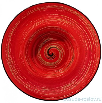 Тарелка 25,5 см глубокая красная &quot;Spiral&quot; / 261554