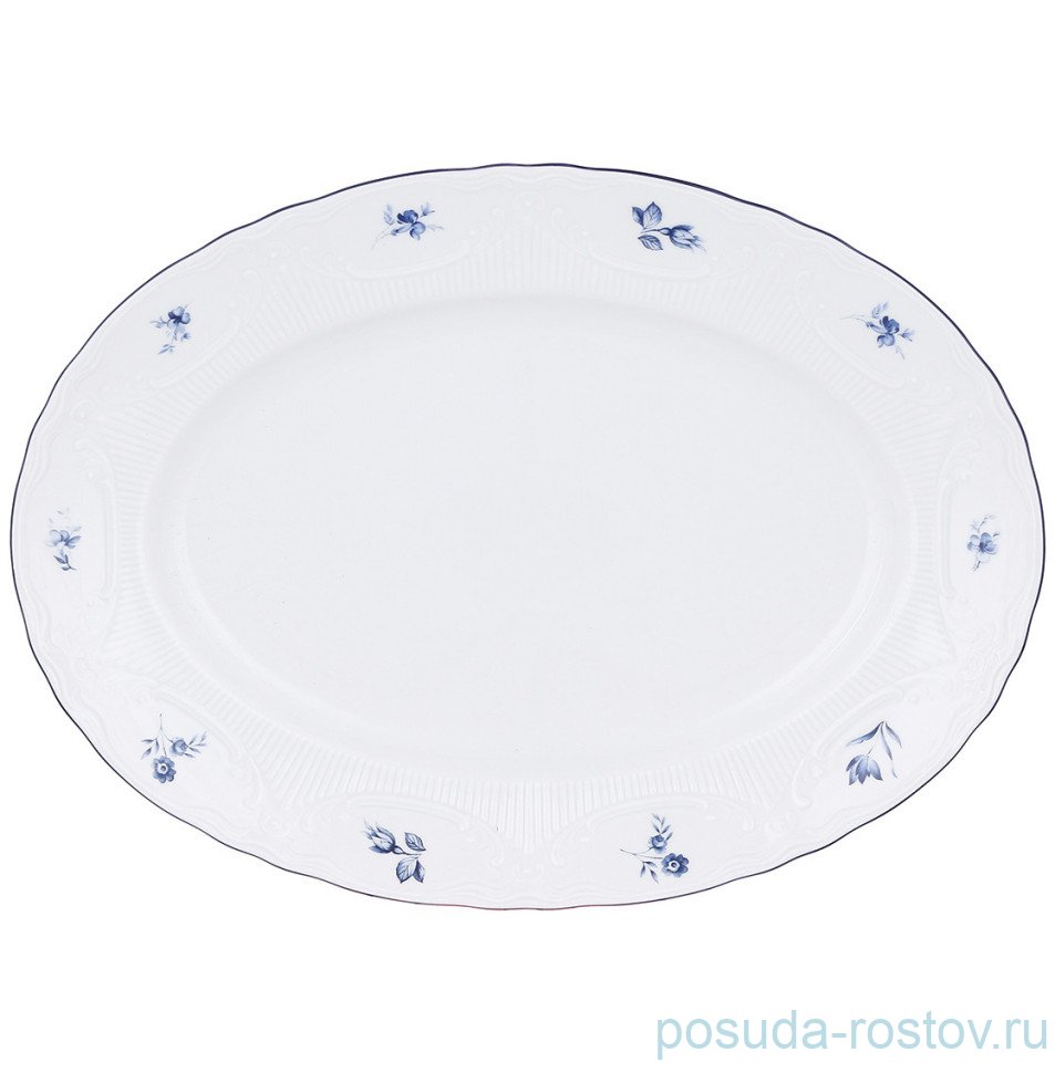 Блюдо 36 см овальное "Викомте /Синий цветок" / 344241 Блюдо 36 см овальное "Викомте /Синий цветок" / 344241