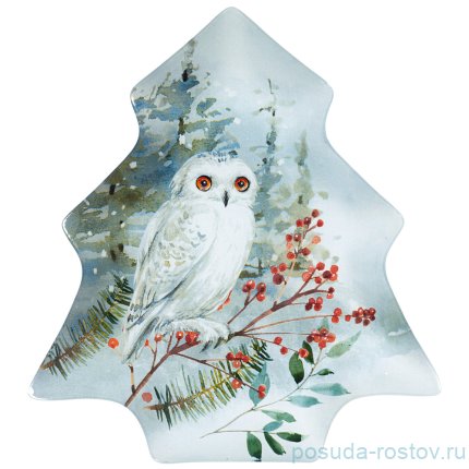 Блюдо 20 см Ёлка &quot;Зимняя сказка /Сова&quot; / 268473