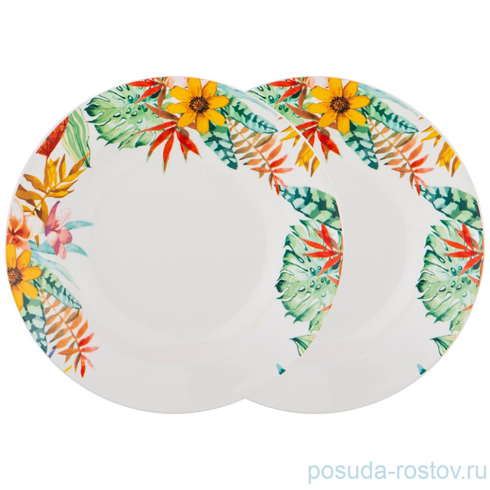 Набор тарелок 20,5 см глубокие "тропические цветы" (2шт.) / 213216
