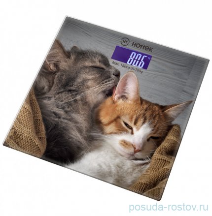 Весы напольные 30 х 30 см &quot;Кошки /Hottek&quot; макс вес 180 кг  / 172435