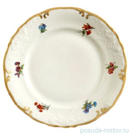 Набор тарелок 18 предметов (19, 23, 25 см) &quot;Фредерика /Мелкие цветы /матовое золото /СК&quot; / 108396