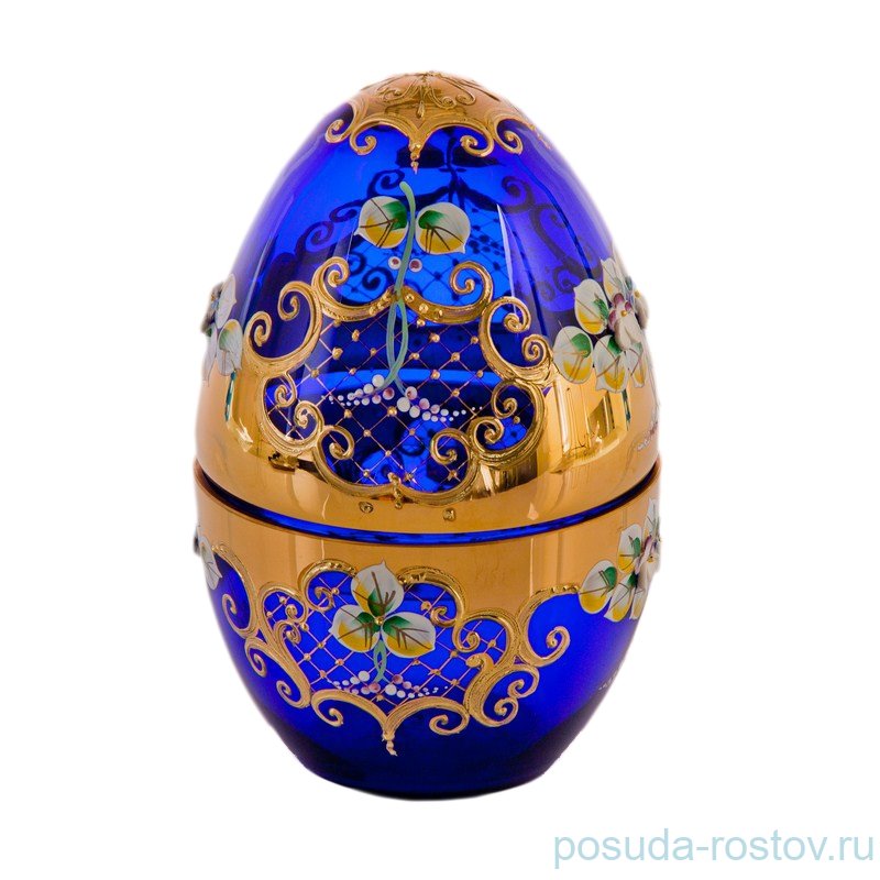 Вазочка с крышкой - яйцо "Лепка синяя" / 058707