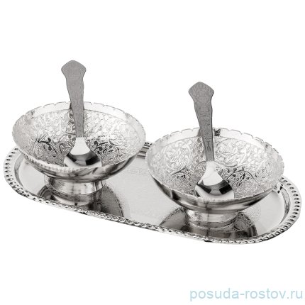 Набор розеток 8,5 х 3,5 см 2 шт с ложками на подносе &quot;Lefard&quot; (подарочная упаковка)  / 199213