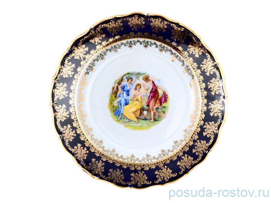 Блюдо 30 см круглое "Офелия /Мадонна кобальт" / 078824