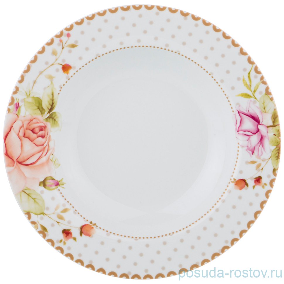 Тарелка 22,5 см глубокая "Две розы" (6шт.) / 212427