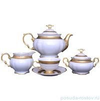 Чайный сервиз на 6 персон 15 предметов &quot;Мария-Луиза /Матовая лента&quot; / 049502
