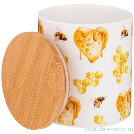 Банка для сыпучих продуктов 360 мл с деревянной крышкой &quot;Honey bee&quot; / 256519