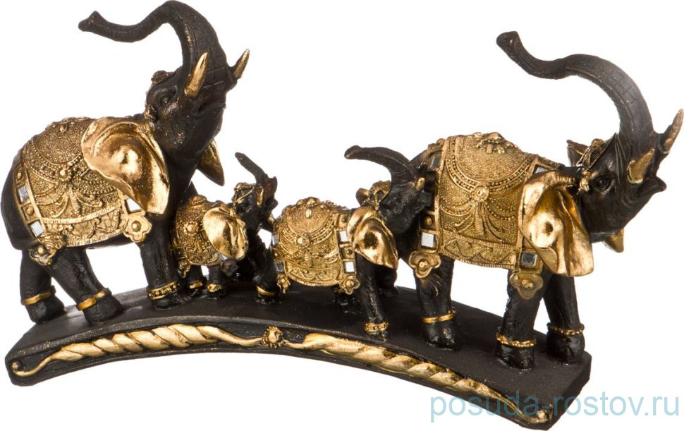 Фигурка 20 х 35 см "Слоны со слонятами" / 209478 Фигурка 20 х 35 см "Слоны со слонятами" / 209478