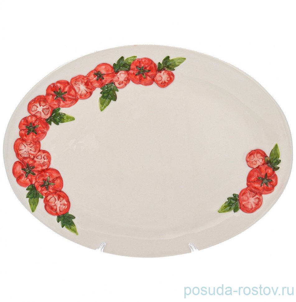 Поднос 47 х 36 см овальный "Томаты" / 247844 Поднос 47 х 36 см овальный "Томаты" / 247844