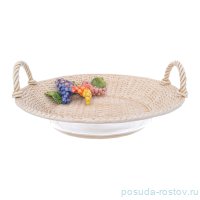 Блюдо 38 см круглое с ручками &quot;Виноград&quot; / 247800